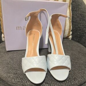 White Quilted Women's Heels